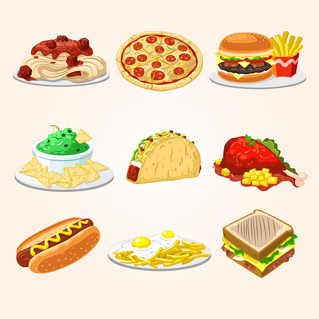Food icons and logos