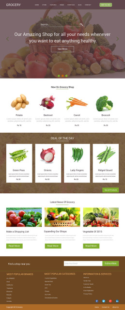 Grocery Landing Page Free Psd - W3iscool