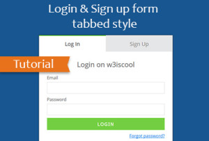 Login and sign up form tab style